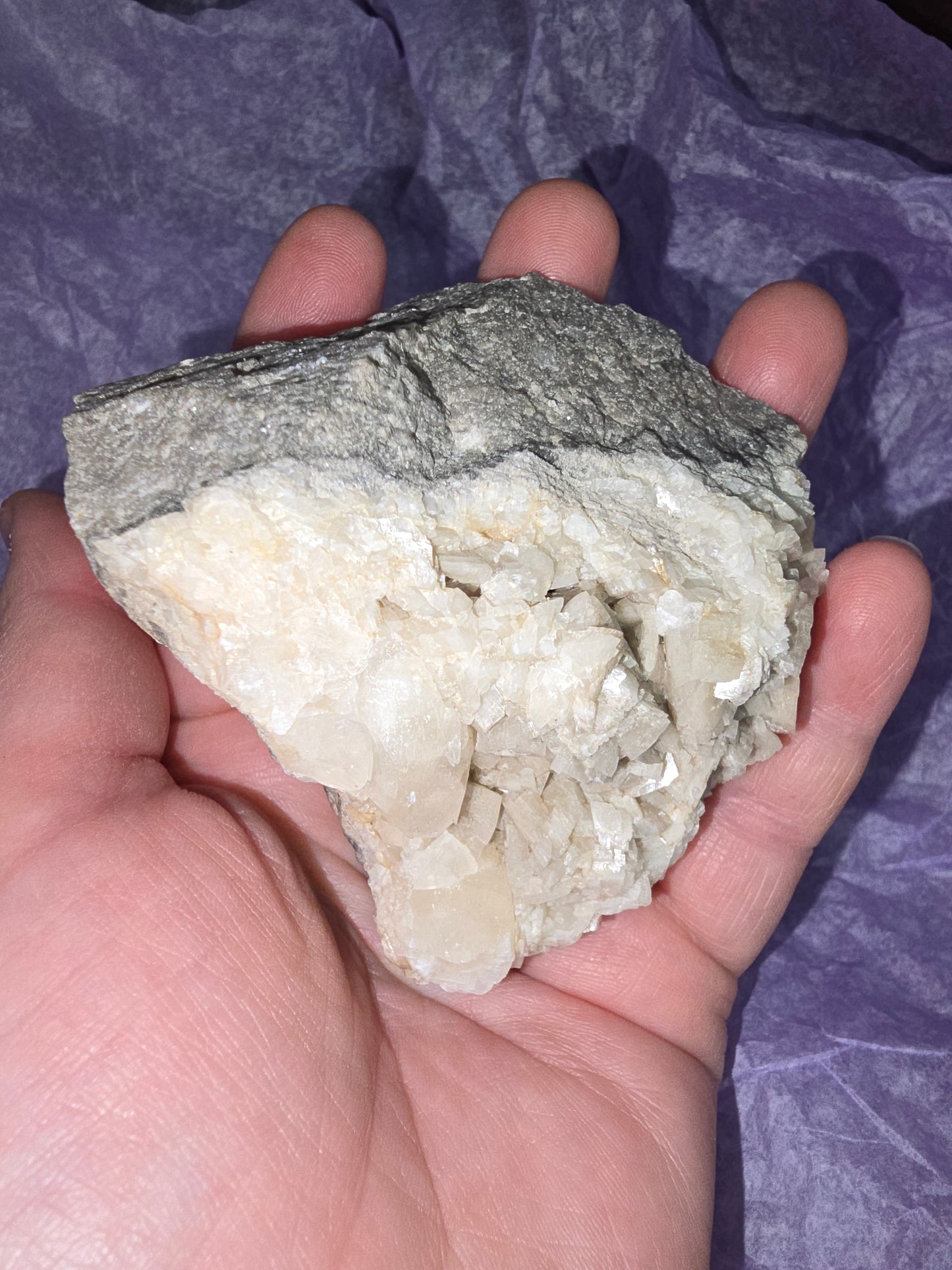 Dolomite with Calcite Crystal, Niagara County, New York