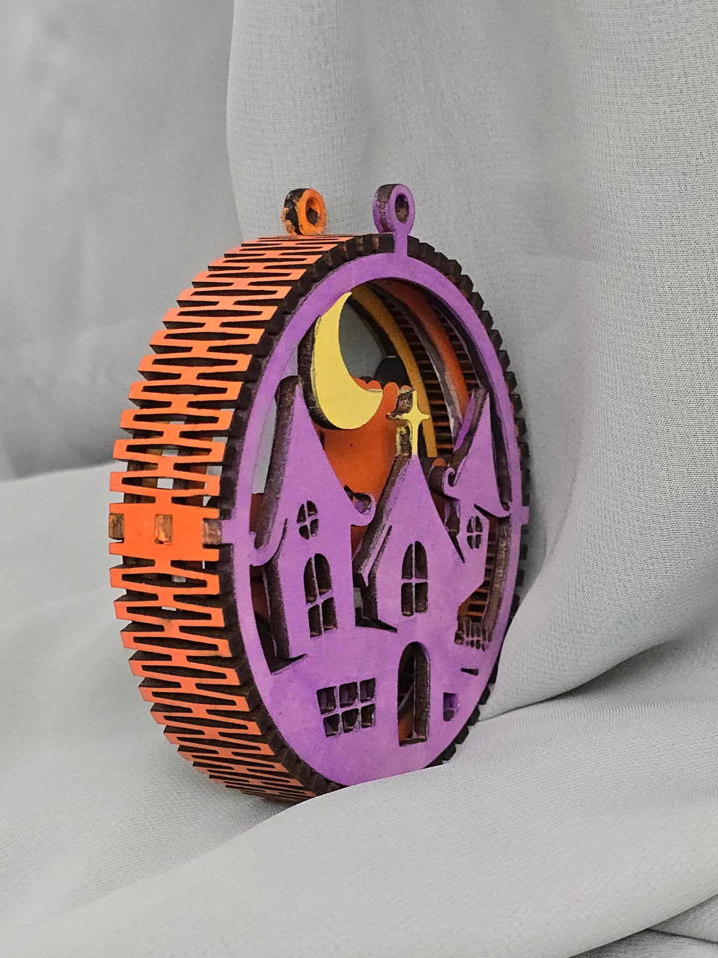 Halloween Decorations 3D Balls, Laser Cut Plywood, Painted