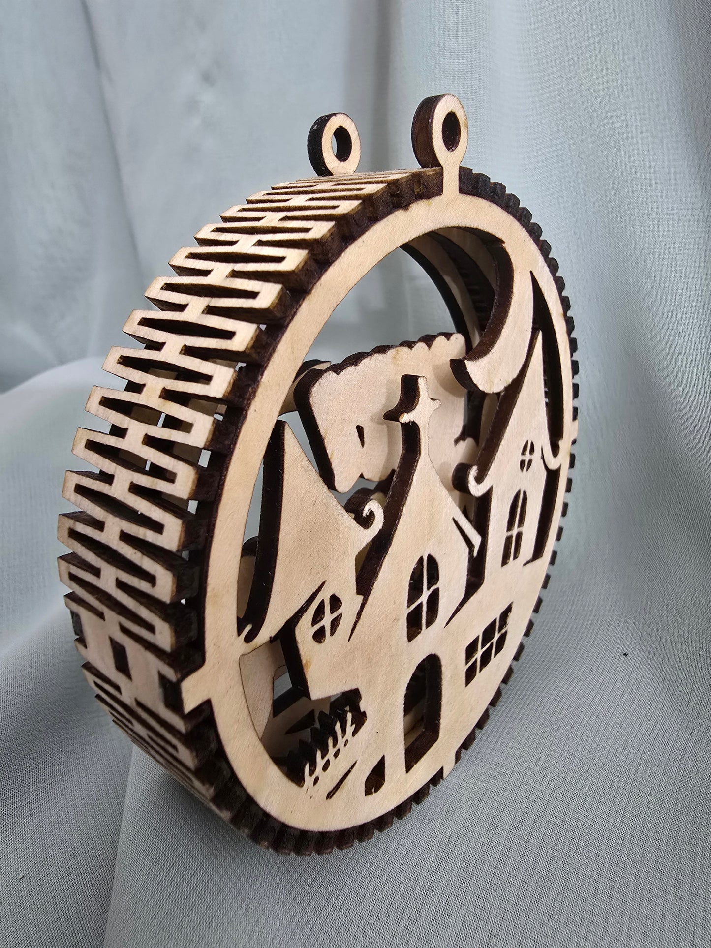 Halloween Decorations 3 Layers 3D Balls, Laser Cut Plywood, Unfinished