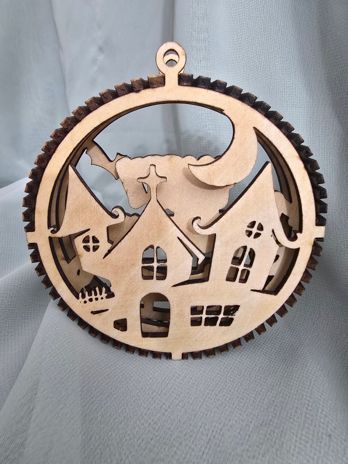 Halloween Decorations 3 Layers 3D Balls, Laser Cut Plywood, Unfinished