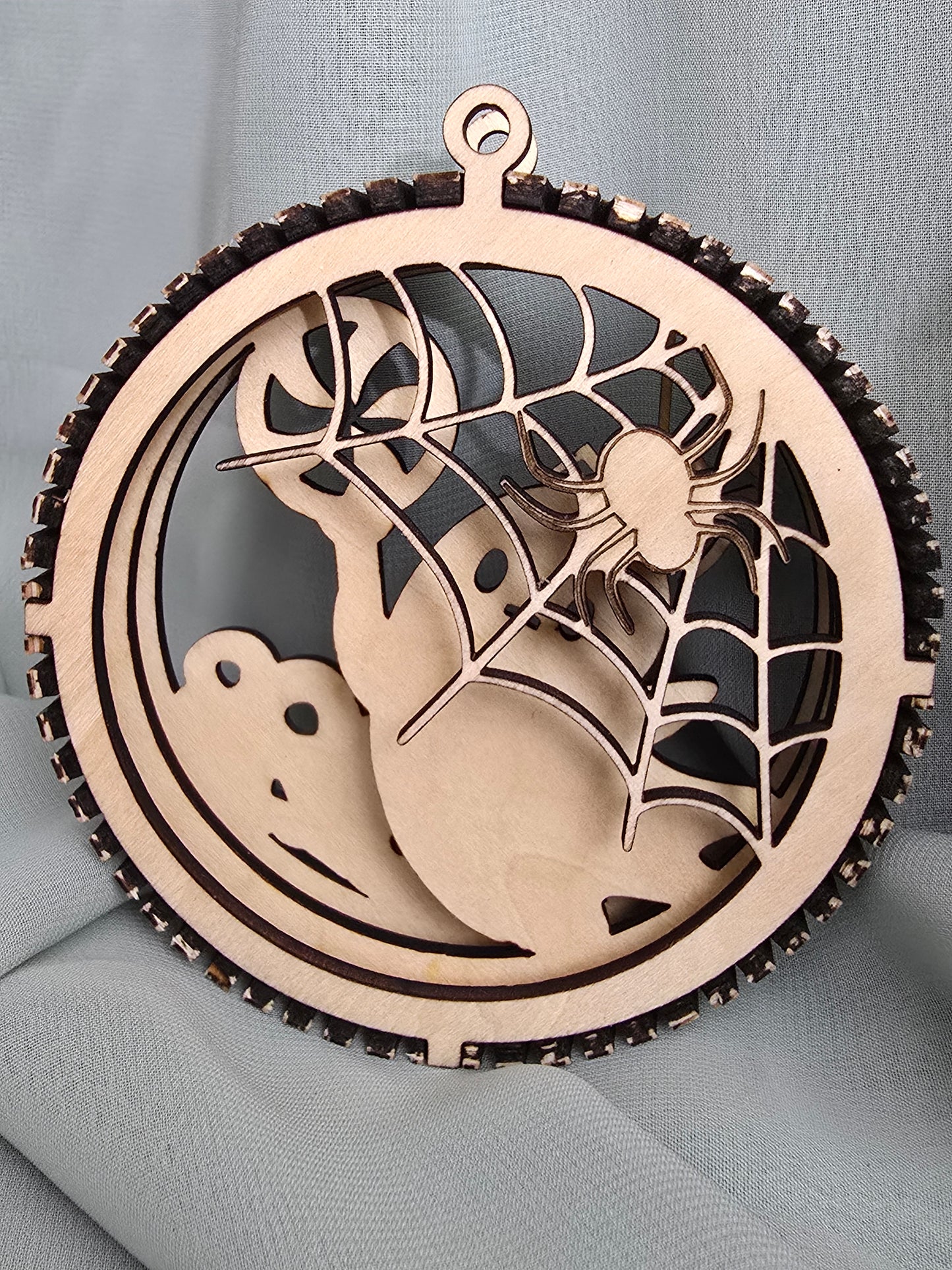Halloween Decorations 3 Layers 3D Balls, Laser Cut Plywood, Unfinished