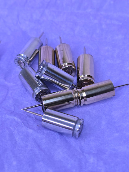 Once Fired 9mm Casings Push Pins - Set of 10 (5 pcs Brass + 5 pcs Aluminum)