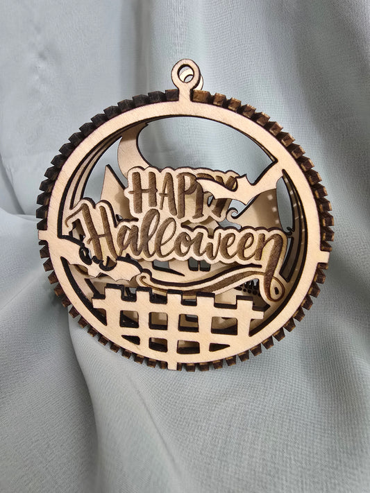 Halloween Decorations 3 Layers 3D Balls, Laser Cut Plywood, Unfinished