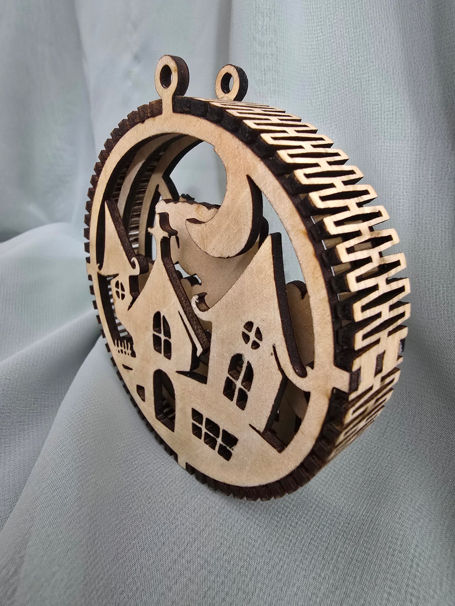Halloween Decorations 3 Layers 3D Balls, Laser Cut Plywood, Unfinished