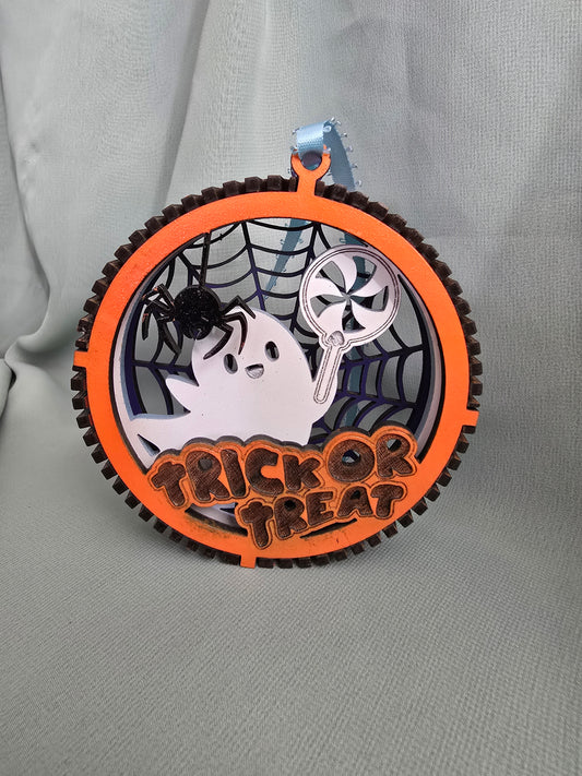 Halloween Decorations 3 Layers 3D Balls, Laser Cut Plywood, Painted