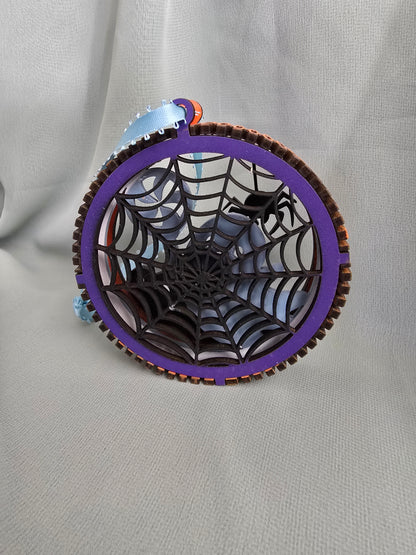 Halloween Decorations 3 Layers 3D Balls, Laser Cut Plywood, Painted