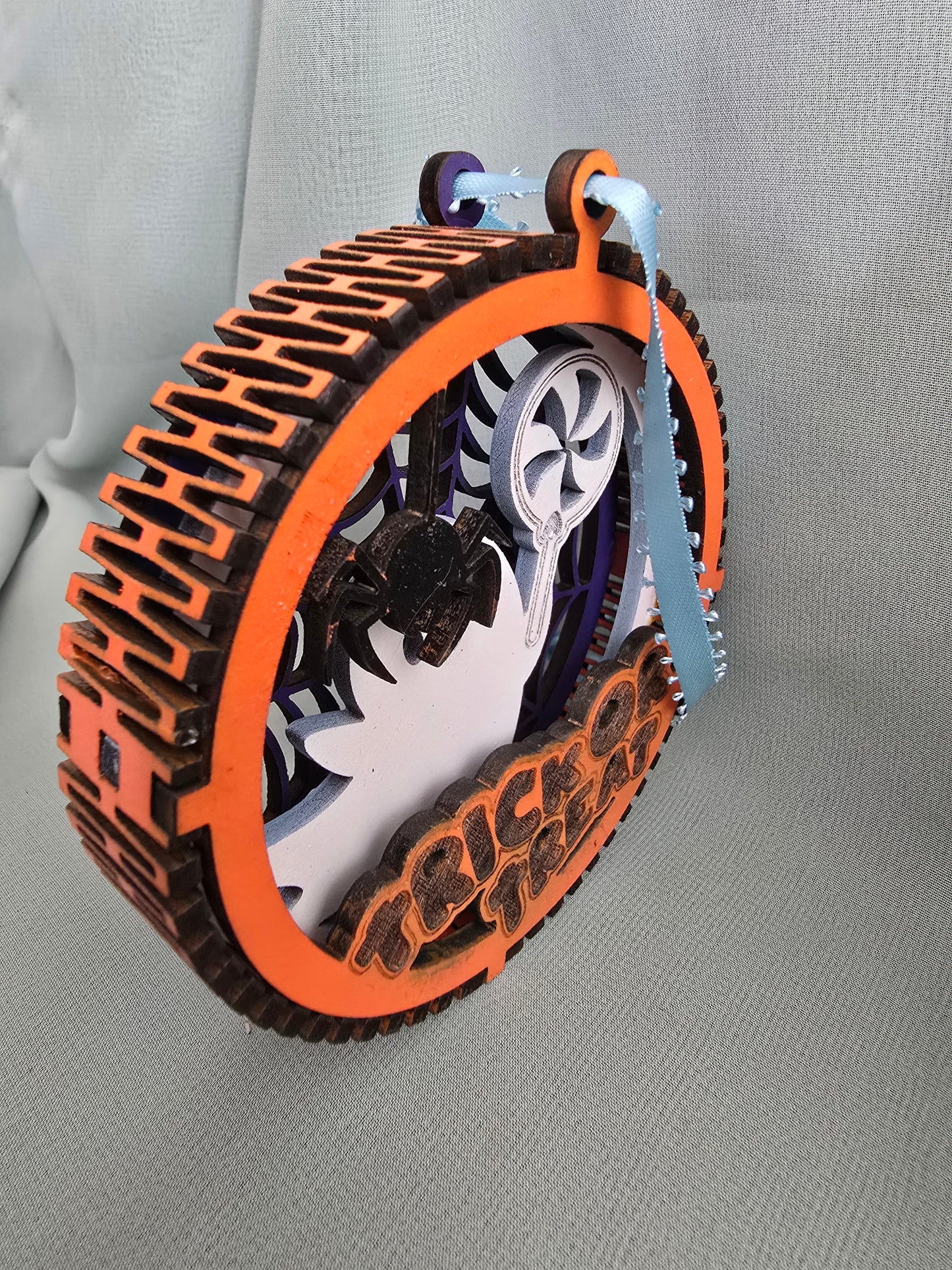 Halloween Decorations 3 Layers 3D Balls, Laser Cut Plywood, Painted