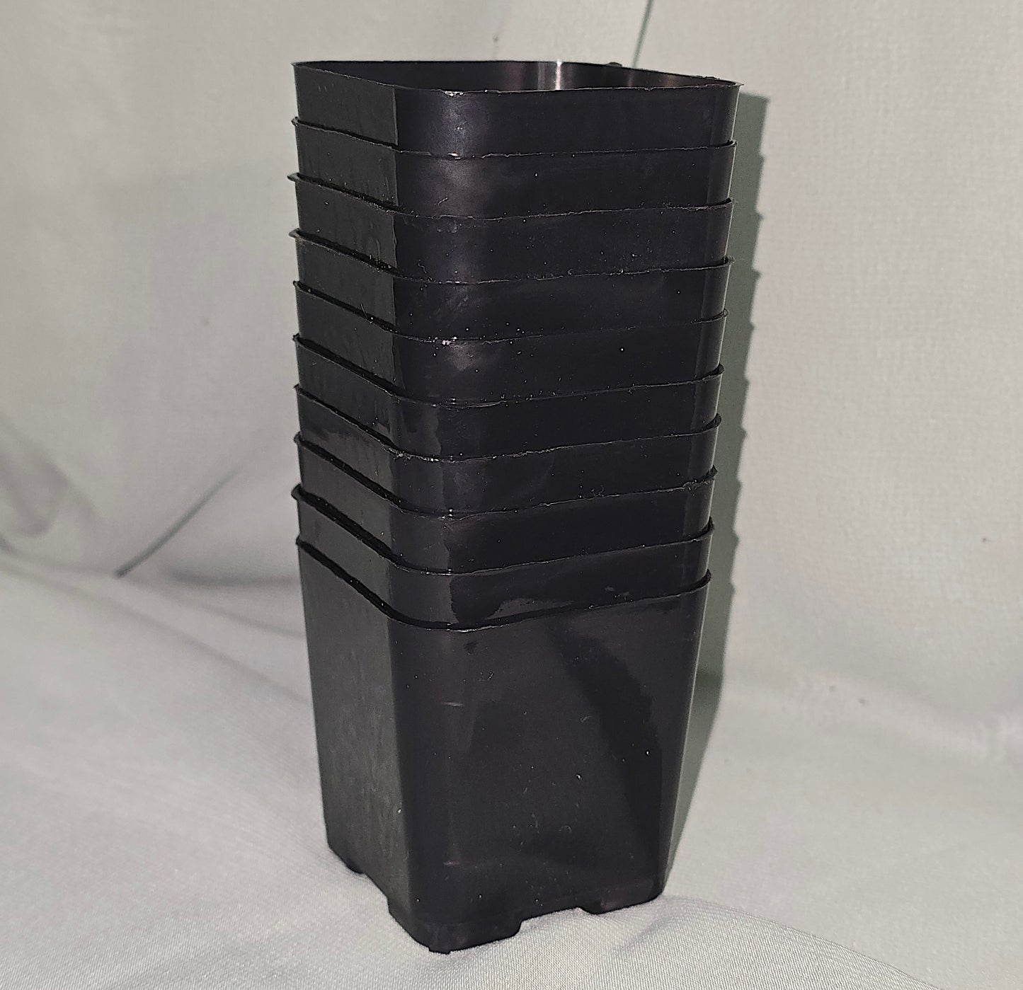 2" Black Square Plastic Pots Nursery Garden Planting Container